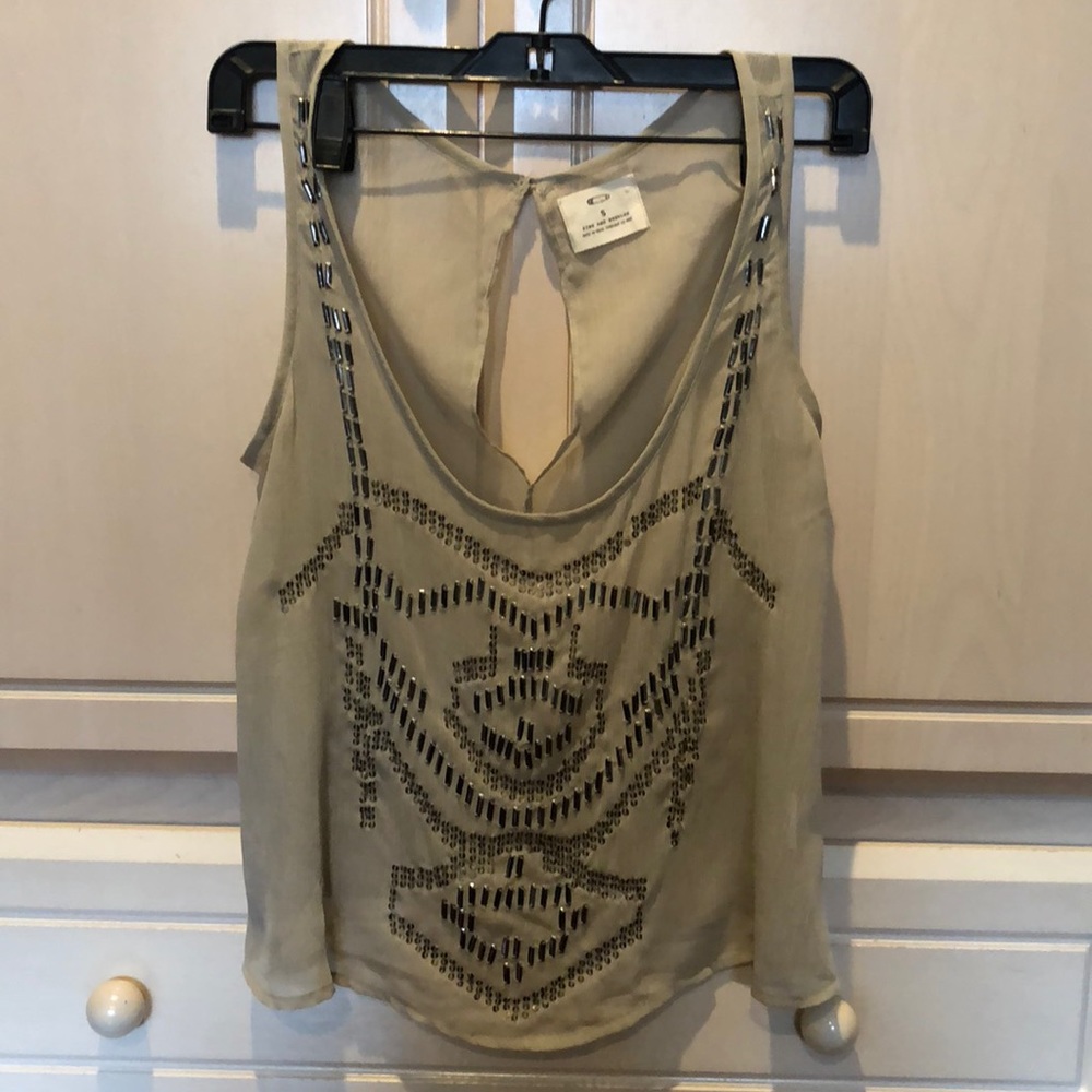 Urban Outfitters Pins Sequin chiffon blouse small